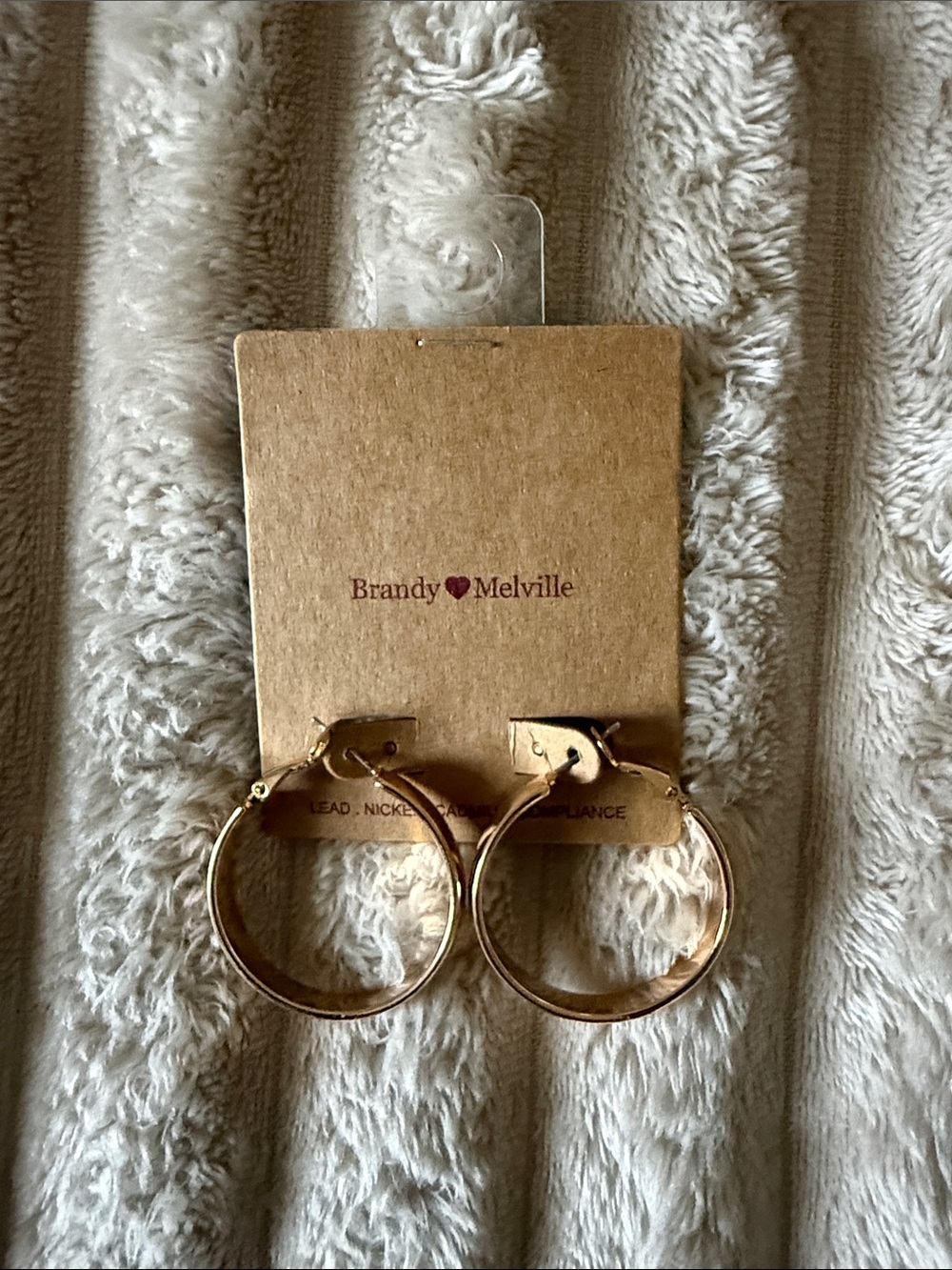 Brandy Melville Shiny Gold Hoop Earrings